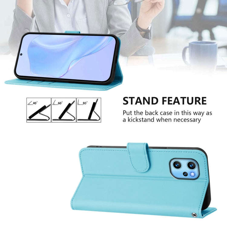 For Umidigi Power 7 Max Skin Feel Solid Color Leather Phone Case with Lanyard(Sky Blue)