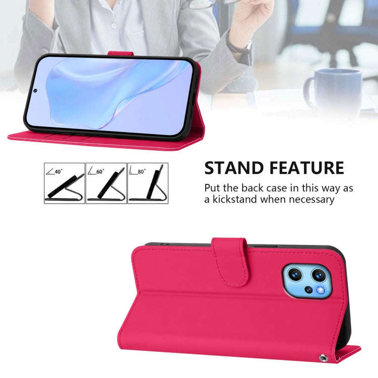 For Umidigi Power 7 Max Skin Feel Solid Color Leather Phone Case with Lanyard(Rose Red)