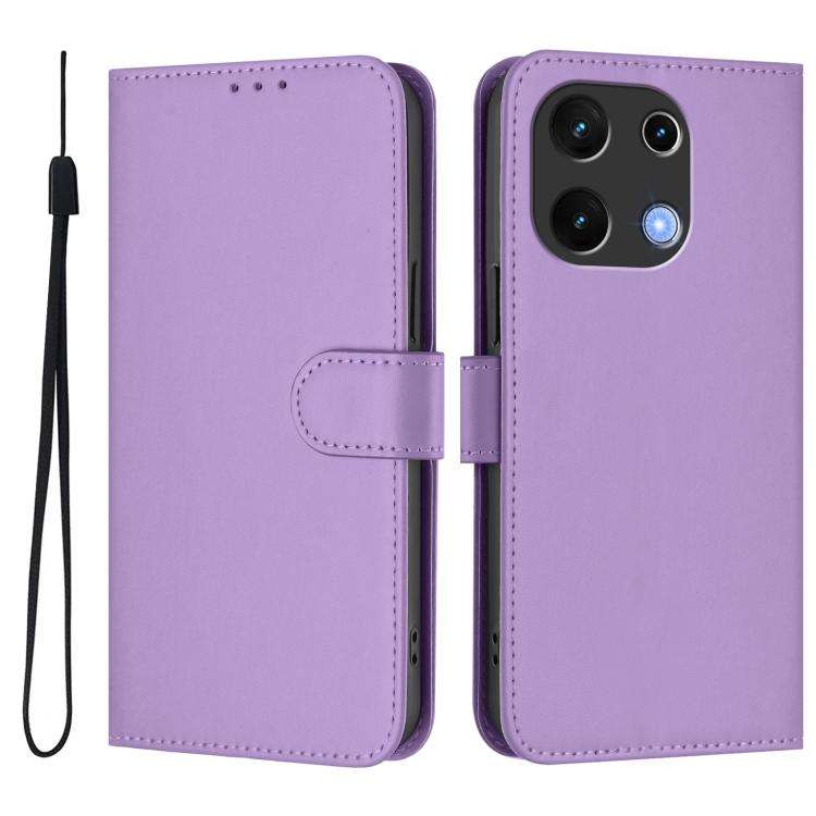 For Umidigi Note 100 Skin Feel Solid Color Leather Phone Case with Lanyard(Lavender Purple)