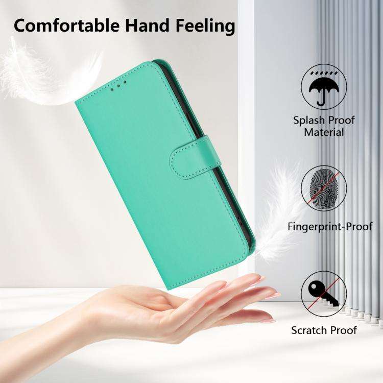 For Umidigi Note 100 Skin Feel Solid Color Leather Phone Case with Lanyard(Green)