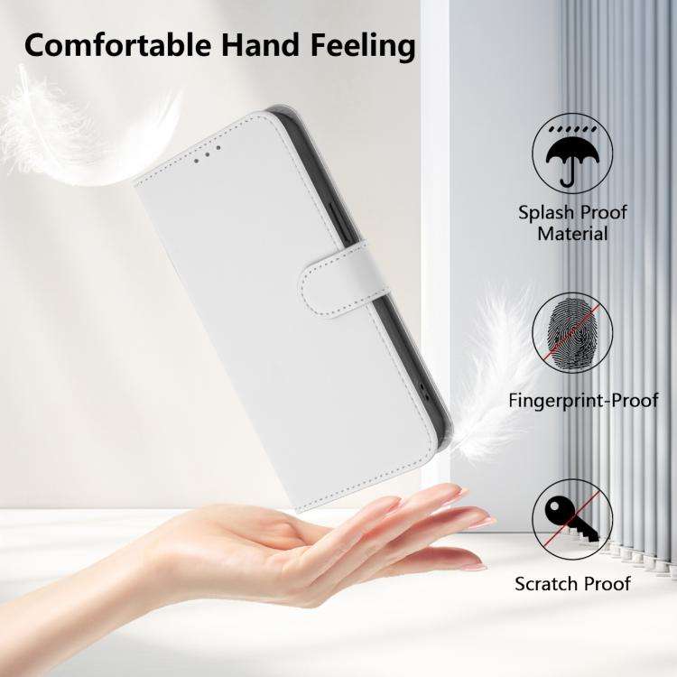 For Umidigi Note 100 Skin Feel Solid Color Leather Phone Case with Lanyard(White)