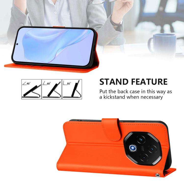 For Umidigi G100 Pro Skin Feel Solid Color Leather Phone Case with Lanyard(Orange)