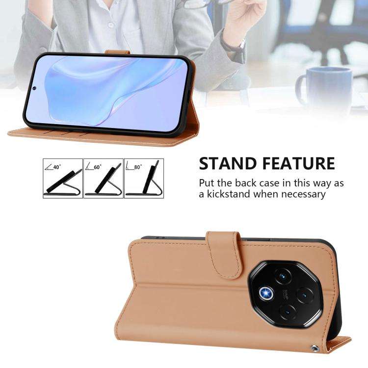 For Umidigi G100 Pro Skin Feel Solid Color Leather Phone Case with Lanyard(Nude)