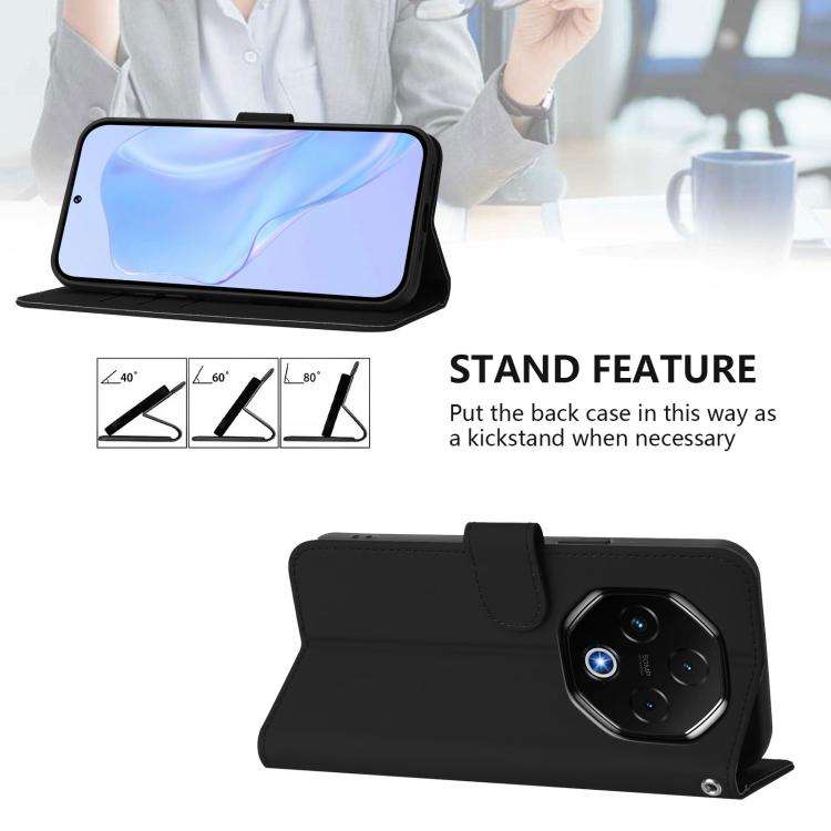For Umidigi G100 Pro Skin Feel Solid Color Leather Phone Case with Lanyard(Black)