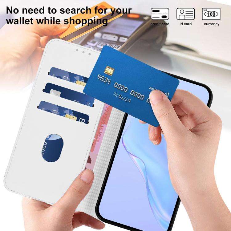 For Umidigi G100 Pro Skin Feel Solid Color Leather Phone Case with Lanyard(White)