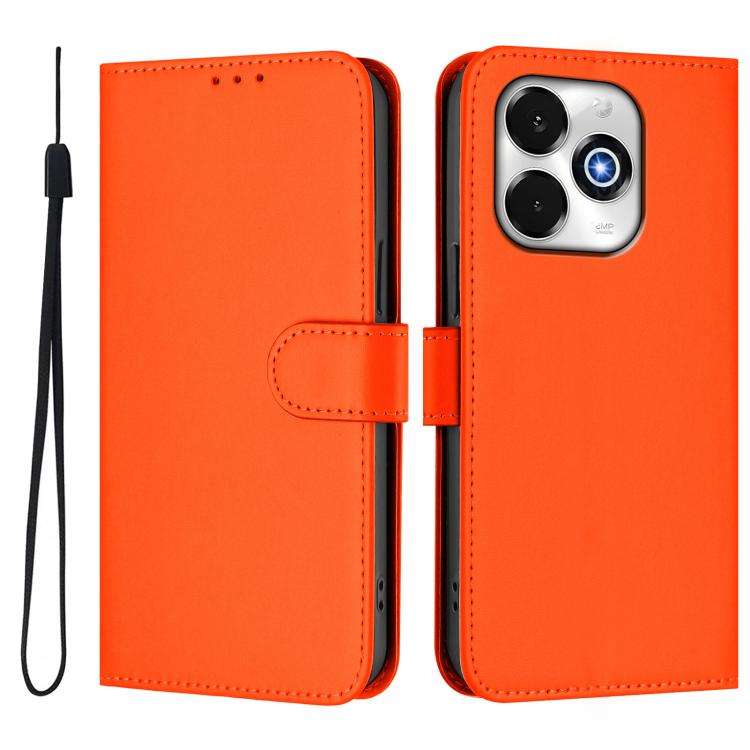 For Umidigi G100X 5G / 4G Skin Feel Solid Color Leather Phone Case with Lanyard(Orange)