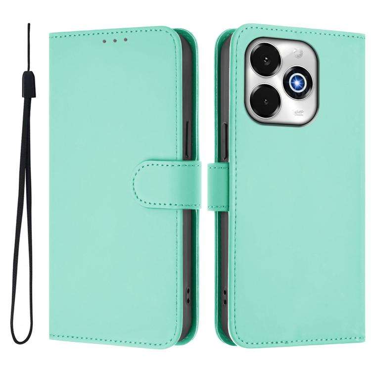 For Umidigi G100X 5G / 4G Skin Feel Solid Color Leather Phone Case with Lanyard(Mint Green)