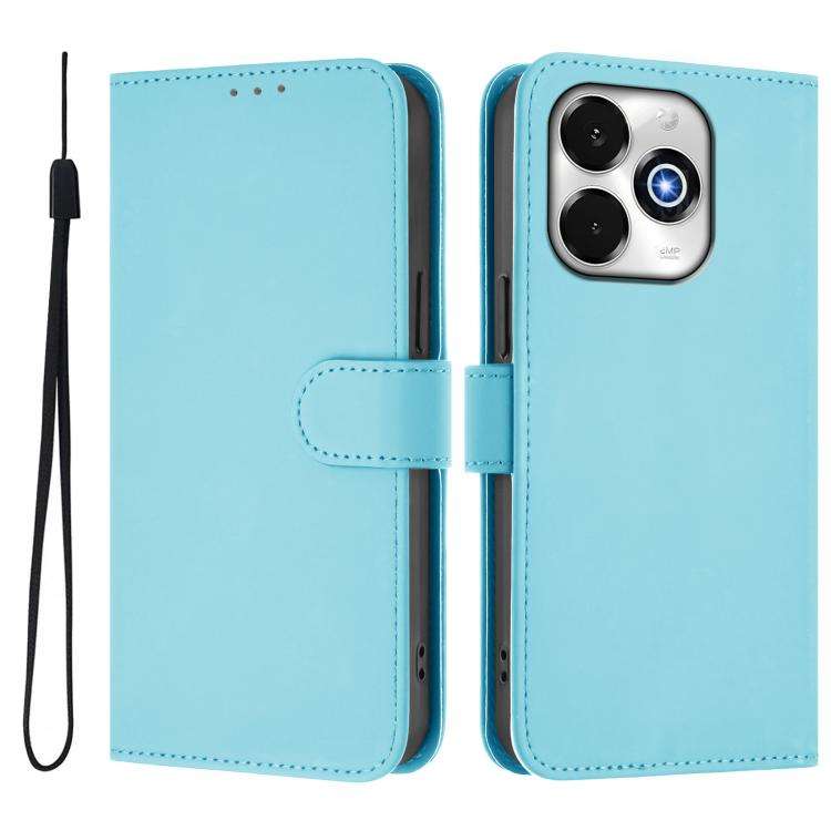 For Umidigi G100X 5G / 4G Skin Feel Solid Color Leather Phone Case with Lanyard(Sky Blue)