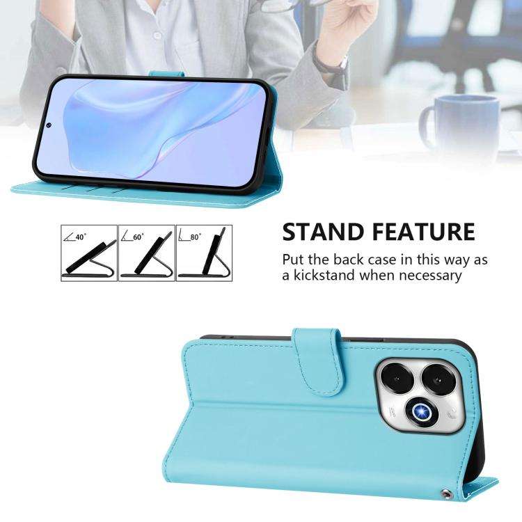 For Umidigi G100X 5G / 4G Skin Feel Solid Color Leather Phone Case with Lanyard(Sky Blue)