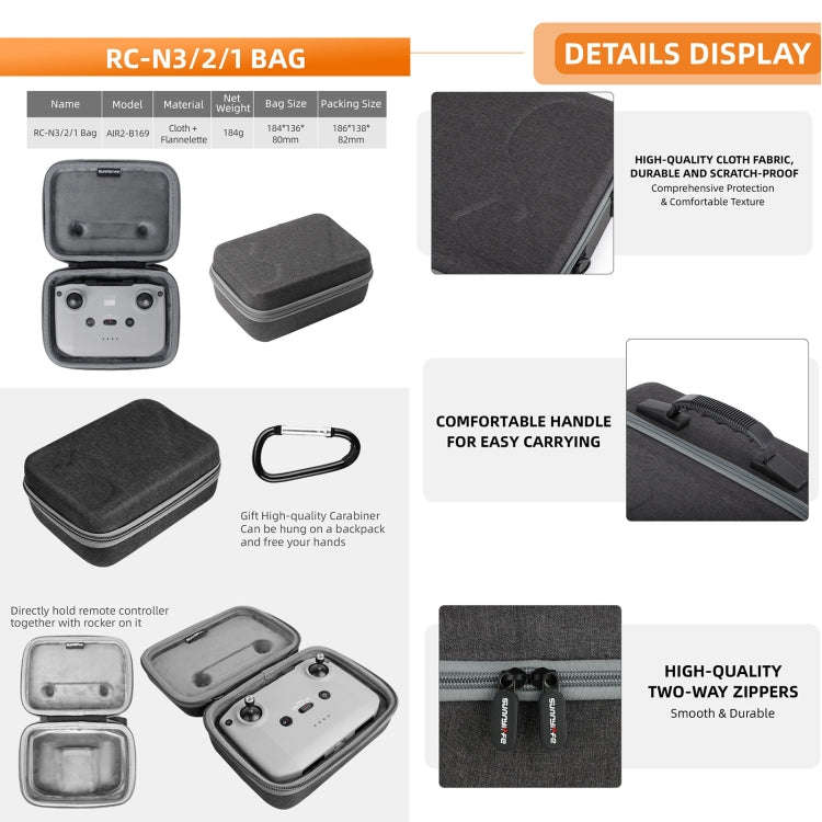 Sunnylife Carrying Case Bag, Model:B657 For DJI RC 2 / 1 Control Bag