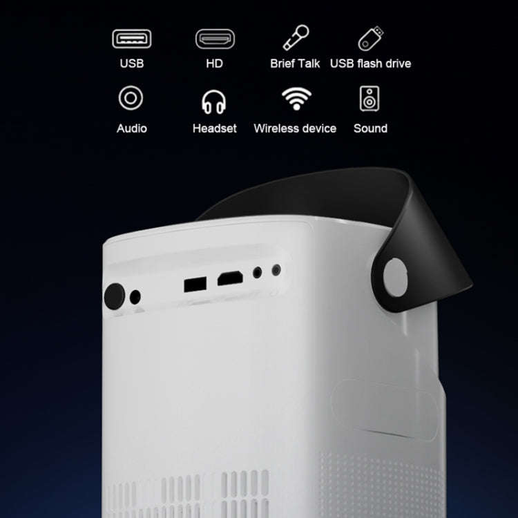 TS-2 1920 x 1080P 240ANSI HiSilicon 352 Android 9.0 Telescopic Projector, US Plug(White)