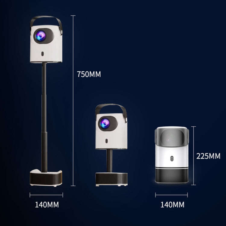 TS-2 1920 x 1080P 240ANSI HiSilicon 352 Android 9.0 Telescopic Projector, US Plug(White)