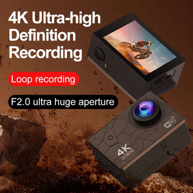I5-361 2.0 inch IPS HD Screen Wide Angle 4K WiFi Action Camera, Style:without Remote Control