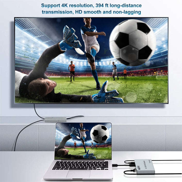 120m HDMI USB KVM 4K Network Extender, Plug:EU Plug