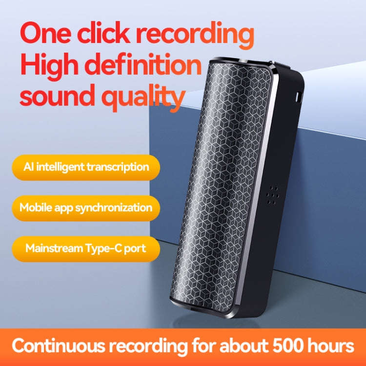 Q70A Magnetic Noise Reduction Voice Recording Pen Support APP Control, Memory:128GB(Black)