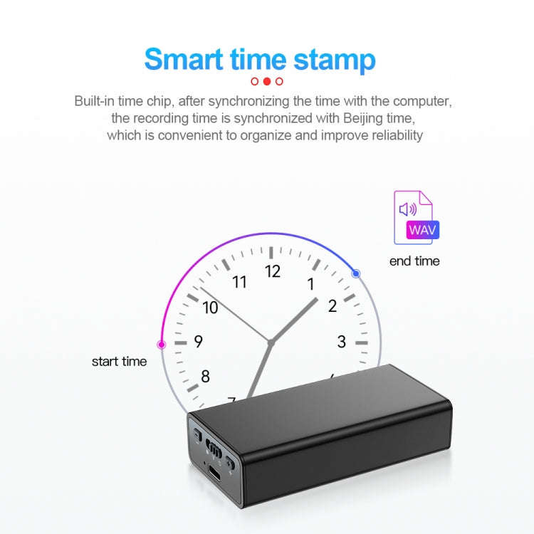 Q65 Long-lasting Magnetic Intelligent Voice Recording Pen, Memory:64GB(Black)