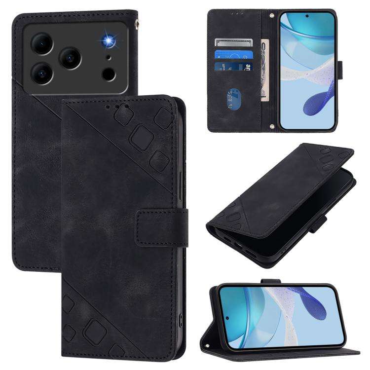 For Doogee Note 56 / Note 56 Pro Skin-feel Embossed Leather Phone Case(Black)
