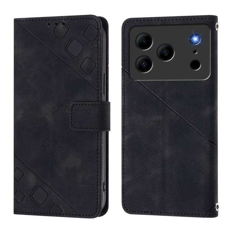 For Doogee Note 56 / Note 56 Pro Skin-feel Embossed Leather Phone Case(Black)