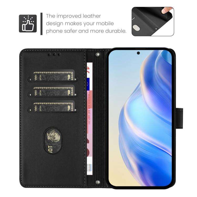 For Doogee N60 Pro Smile Embossing RFID Leather Phone Case(Black)