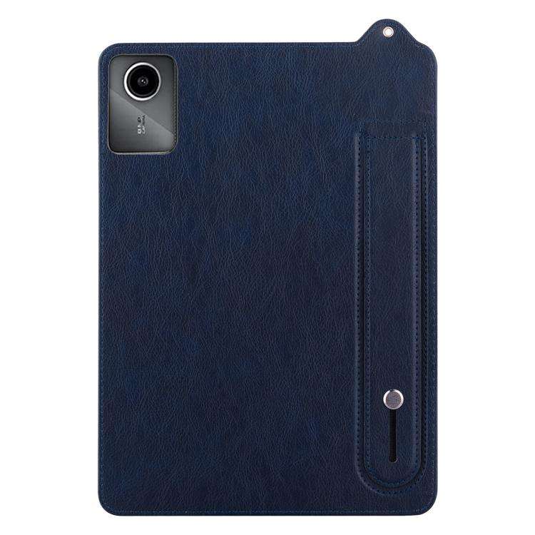 For Lenovo Xiaoxin Pad 11 2025 TPU Leather Back Tablet Case with Wristband(Dark Blue)