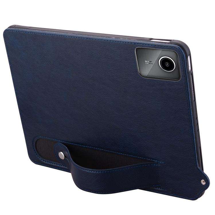 For Lenovo Xiaoxin Pad 11 2025 TPU Leather Back Tablet Case with Wristband(Dark Blue)