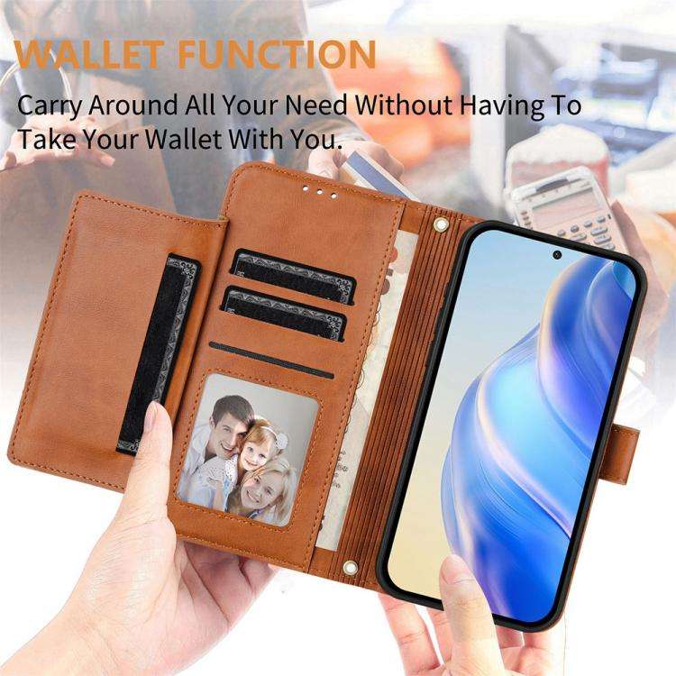 For Doogee Note 59 / Note 59 Pro Multi-Card Slots Zipper Wallet Leather Phone Case(Brown)