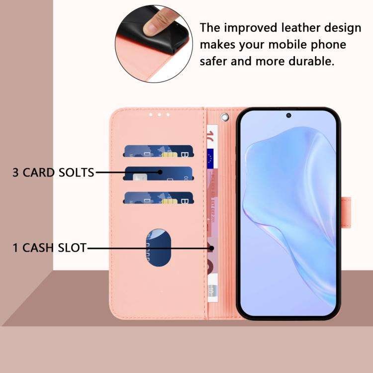 For Doogee Note 59 / Note 59 Pro Skin Feel Solid Color Leather Phone Case with Lanyard(Pink)