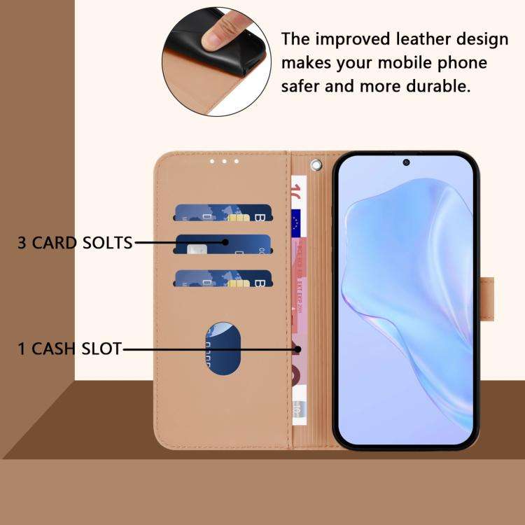 For Doogee Note 59 / Note 59 Pro Skin Feel Solid Color Leather Phone Case with Lanyard(Nude)
