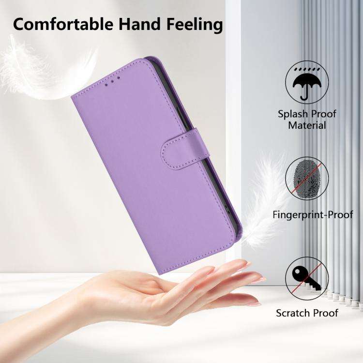 For Doogee Note 59 / Note 59 Pro Skin Feel Solid Color Leather Phone Case with Lanyard(Lavender P...