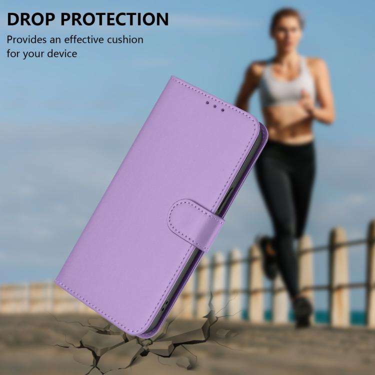 For Doogee Note 59 / Note 59 Pro Skin Feel Solid Color Leather Phone Case with Lanyard(Lavender P...