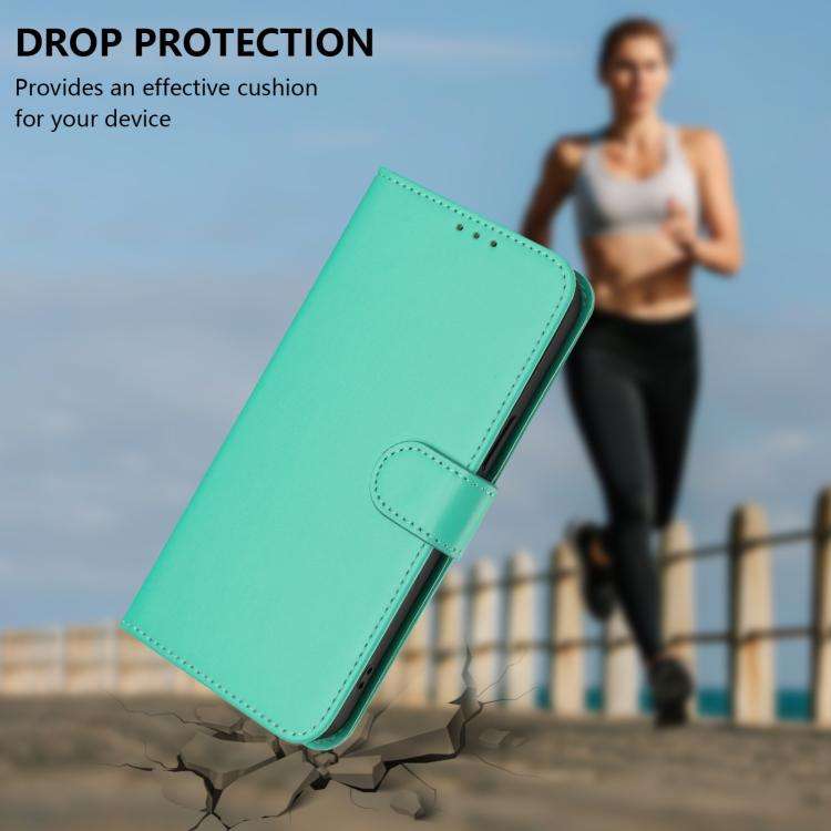 For Doogee Note 59 / Note 59 Pro Skin Feel Solid Color Leather Phone Case with Lanyard(Green)