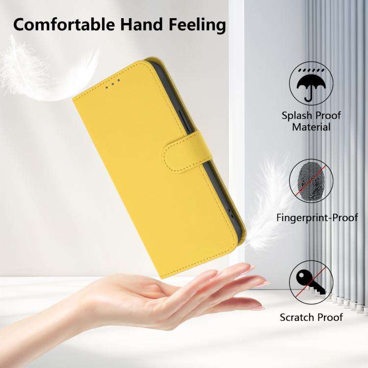 For Doogee Note 59 / Note 59 Pro Skin Feel Solid Color Leather Phone Case with Lanyard(Lemon Yellow)