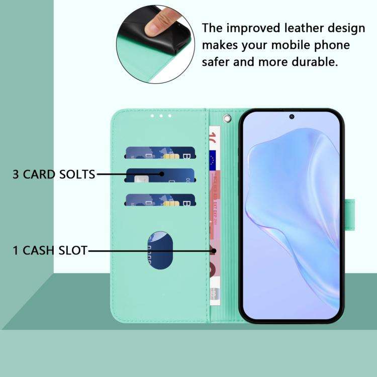 For Doogee Note 59 / Note 59 Pro Skin Feel Solid Color Leather Phone Case with Lanyard(Mint Green)
