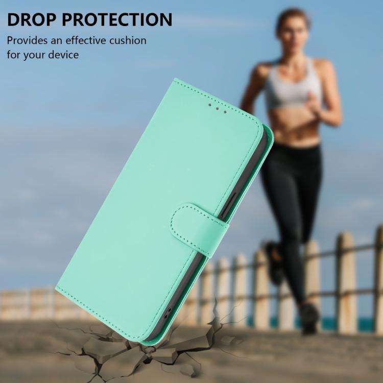 For Doogee Note 59 / Note 59 Pro Skin Feel Solid Color Leather Phone Case with Lanyard(Mint Green)