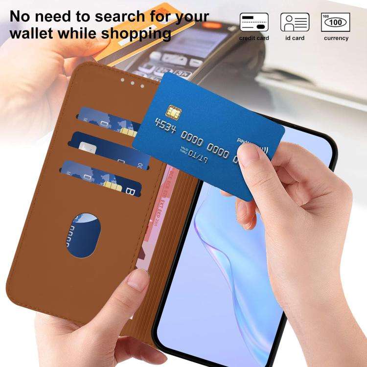 For Doogee Note 56 / Note 56 Pro Skin Feel Solid Color Leather Phone Case with Lanyard(Brown)