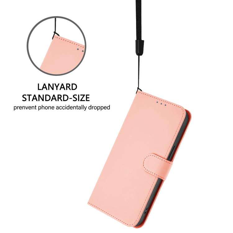 For Doogee Note 56 / Note 56 Pro Skin Feel Solid Color Leather Phone Case with Lanyard(Pink)