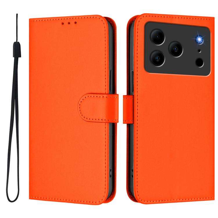 For Doogee Note 56 / Note 56 Pro Skin Feel Solid Color Leather Phone Case with Lanyard(Orange)