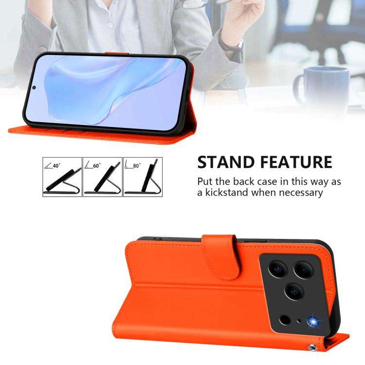 For Doogee Note 56 / Note 56 Pro Skin Feel Solid Color Leather Phone Case with Lanyard(Orange)