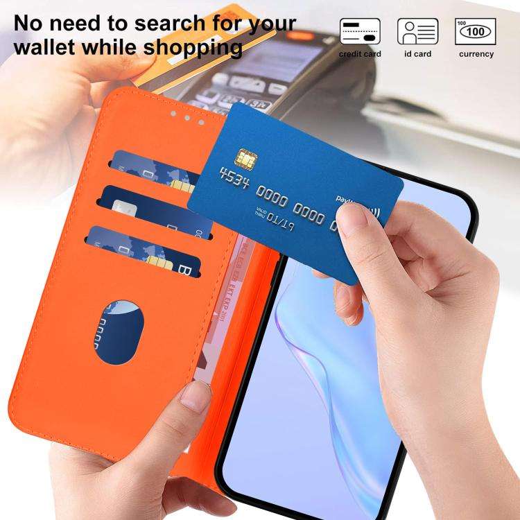 For Doogee Note 56 / Note 56 Pro Skin Feel Solid Color Leather Phone Case with Lanyard(Orange)