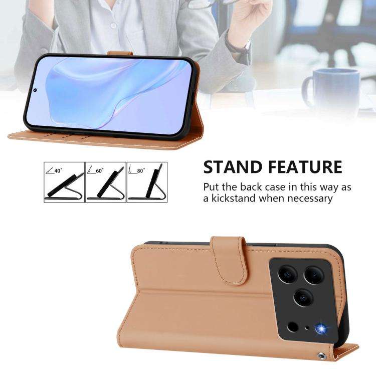 For Doogee Note 56 / Note 56 Pro Skin Feel Solid Color Leather Phone Case with Lanyard(Nude)