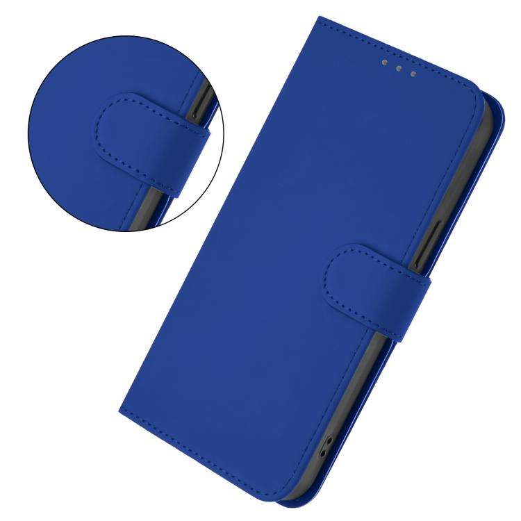 For Doogee Note 56 / Note 56 Pro Skin Feel Solid Color Leather Phone Case with Lanyard(Dark Blue)