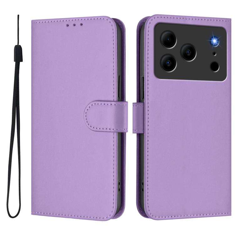 For Doogee Note 56 / Note 56 Pro Skin Feel Solid Color Leather Phone Case with Lanyard(Lavender P...