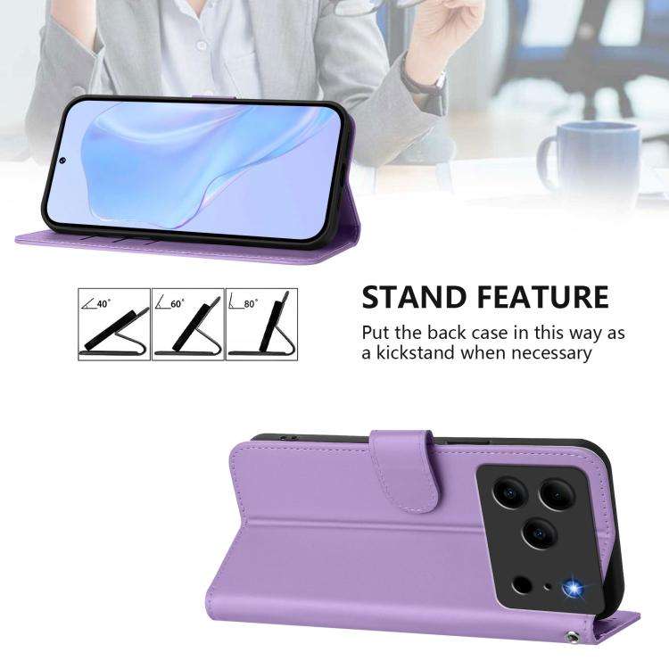 For Doogee Note 56 / Note 56 Pro Skin Feel Solid Color Leather Phone Case with Lanyard(Lavender P...
