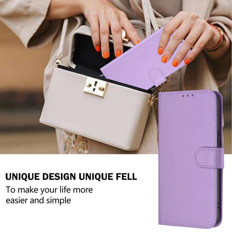 For Doogee Note 56 / Note 56 Pro Skin Feel Solid Color Leather Phone Case with Lanyard(Lavender P...