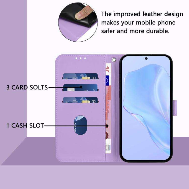 For Doogee Note 56 / Note 56 Pro Skin Feel Solid Color Leather Phone Case with Lanyard(Lavender P...