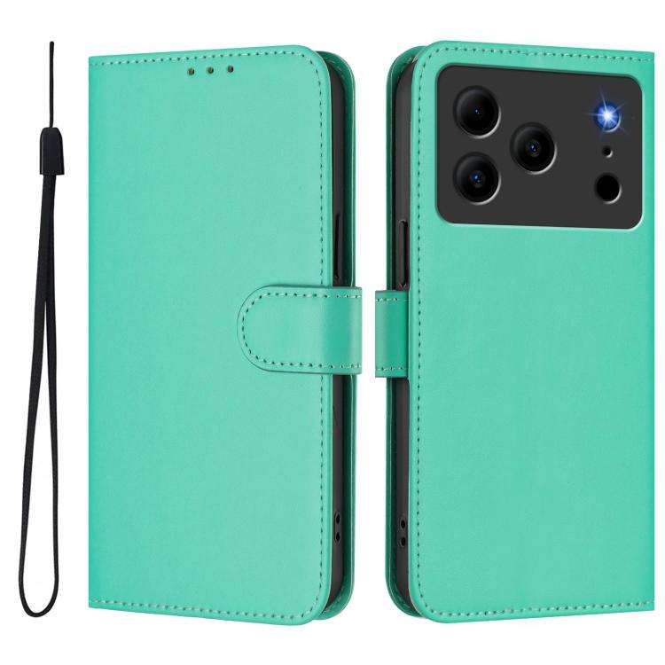 For Doogee Note 56 / Note 56 Pro Skin Feel Solid Color Leather Phone Case with Lanyard(Green)
