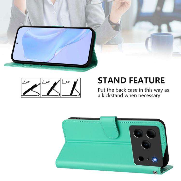For Doogee Note 56 / Note 56 Pro Skin Feel Solid Color Leather Phone Case with Lanyard(Green)