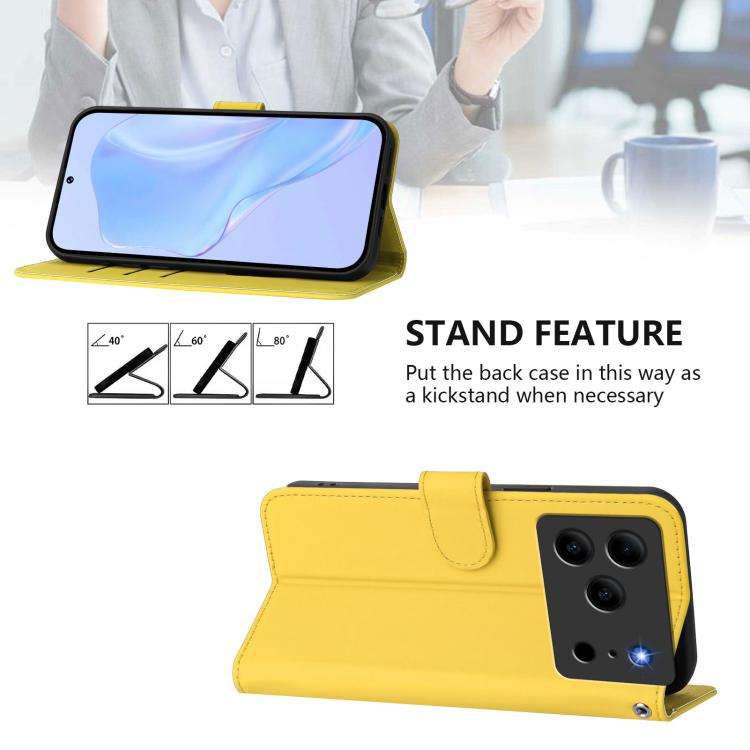 For Doogee Note 56 / Note 56 Pro Skin Feel Solid Color Leather Phone Case with Lanyard(Lemon Yellow)
