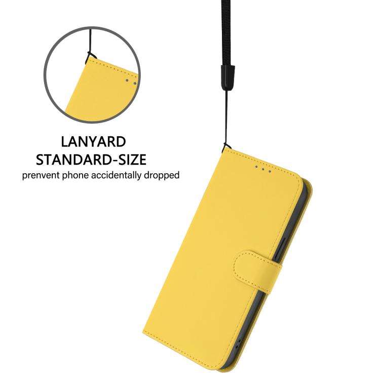 For Doogee Note 56 / Note 56 Pro Skin Feel Solid Color Leather Phone Case with Lanyard(Lemon Yellow)