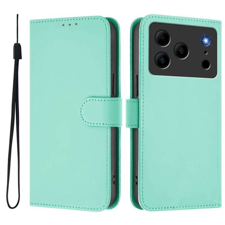 For Doogee Note 56 / Note 56 Pro Skin Feel Solid Color Leather Phone Case with Lanyard(Mint Green)